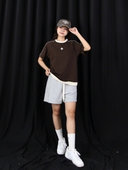 A27580 - A thun cổ tròn phối lai thêu kí hiệu hoa