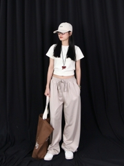 Q8522 - Q culottes sọc lưng thun nhấn li trước
