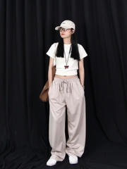 Q8522 - Q culottes sọc lưng thun nhấn li trước