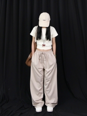 Q8522 - Q culottes sọc lưng thun nhấn li trước