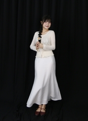 K3071 - K cardigan TD phối ren nơ