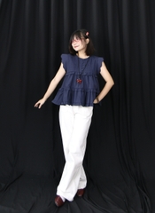 A28094 - A babydoll xếp li nút bọc