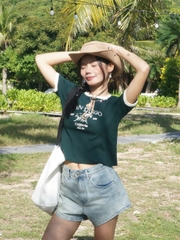 S3549 - S J ngắn túi sau thêu hoa