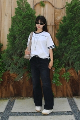 A28415 - A thun rộng tay phối 2 sọc thêu W