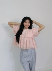 A28516 - A kiểu 2 tầng bèo phối ren&ruy băng