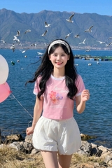 A29692 - A thun Crop phối viền in hoa Slow living