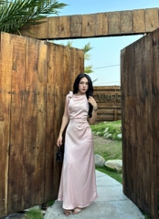 D6256- D lụa nhún eo cột nơ