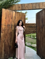 D6256- D lụa nhún eo cột nơ