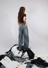 Q9835 - Q Culottes J túi bầu rã đáp túi lai to