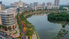 Đường hoa dài 700 m ở TP HCM đông nghịt khách tham quan