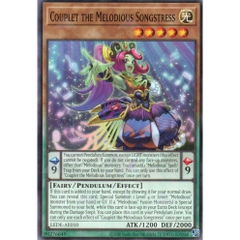 [ Bài Yugioh Chính Hãng ] LEDE-AE010 Couplet the Melodious Songstress - Common