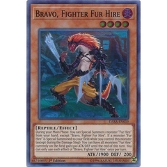 [ Bài Yugioh Chính Hãng ] Bravo, Fighter Fur Hire - DASA-EN019 - Super Rare 1st Edition