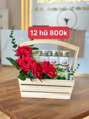 SET HOA YẾN 12H (GIỎ 1) -Có hủ