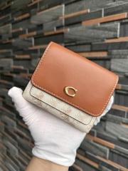 Ví Ngắn Zip - Coach CAT 57 Mila Small Flap Wallet With Horse And Carriage Print