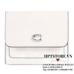 Ví Ngắn Zip - Coach CAT56 LHXUN Mila Small Flap Wallet In Signature Canvas Chalk Ivory