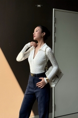 ÁO THUN NỮ REN ÔM BODY TAY DÀI MIA WOMEN TOP BY MIEN STORE