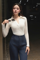 ÁO THUN NỮ REN ÔM BODY TAY DÀI MIA WOMEN TOP BY MIEN STORE