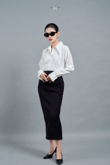 ÁO SƠ MI NỮ TRƠN CÔNG SỞ TAY DÀI CỔ NHỌN SIA WOMEN MIEN STORE