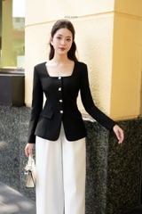 MIEN STORE ÁO KIỂU NỮ CÔNG SỞ CỔ VUÔNG TÔN DÁNG CALLA WOMEN