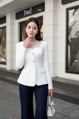 MIEN STORE ÁO KIỂU NỮ CÔNG SỞ CỔ VUÔNG TÔN DÁNG CALLA WOMEN