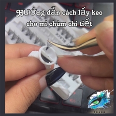 ￼Các loại keo dán cho mi chùm, keo tạm thời ( make up) và keo cố định ( keo nối mi ), tháo mi chùm Cluster Lashes