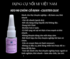 Các loại keo dán cho mi chùm, keo tạm thời ( make up) và keo cố định ( keo nối mi ), tháo mi chùm Cluster Lashes