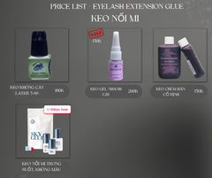 Các loại keo dán cho mi chùm, keo tạm thời ( make up) và keo cố định ( keo nối mi ), tháo mi chùm Cluster Lashes