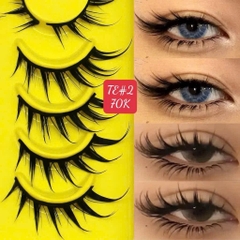 Lông mi Strip Lashes hot trend ( Natural False Eyelashes Cat Eye Lashes Strips Invisible Band Fake Mink Strip Lash Wispy Thin Clear Band Cateye Eye Lash Pack Full Volume Medium Length 8-14)