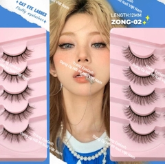 Lông mi Strip Lashes hot trend ( Natural False Eyelashes Cat Eye Lashes Strips Invisible Band Fake Mink Strip Lash Wispy Thin Clear Band Cateye Eye Lash Pack Full Volume Medium Length 8-18mm)
