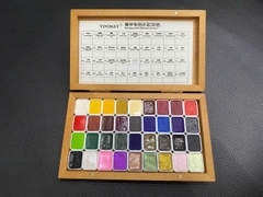 Set màu nước nén 36 màu hộp gỗ Vinimay