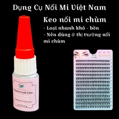 ￼Các loại keo dán cho mi chùm, keo tạm thời ( make up) và keo cố định ( keo nối mi ), tháo mi chùm Cluster Lashes