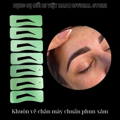 Khuôn kẻ vẽ lông mày 7  dáng màu xanh Chuẩn phun xăm, hổ trợ nhuộm chân mày, pmu, make up