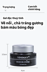 Gel thủy tinh vẽ nổi Vinimay chính hãng 5g, Gel đặc vẽ tạo hình móng chà tráng gương nail