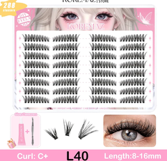 Hộp Lông Mi Giả Makeup Mi chùm Cluster 10 Hàng 9-16mm Có Thể Tái Sử Dụng nhiên cho người mới trang điểm dễ gắn