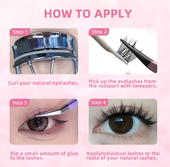 Hộp Lông Mi Giả Makeup Mi chùm Cluster 10 Hàng 9-16mm Có Thể Tái Sử Dụng nhiên cho người mới trang điểm dễ gắn