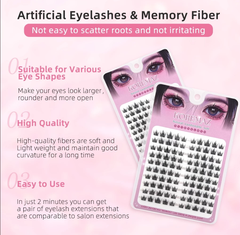 Hộp Lông Mi Giả Makeup Mi chùm Cluster 10 Hàng 9-16mm Có Thể Tái Sử Dụng nhiên cho người mới trang điểm dễ gắn