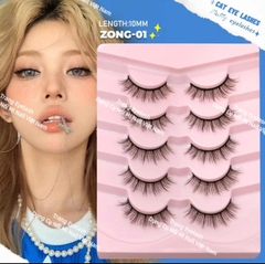 Lông mi Strip Lashes hot trend ( Natural False Eyelashes Cat Eye Lashes Strips Invisible Band Fake Mink Strip Lash Wispy Thin Clear Band Cateye Eye Lash Pack Full Volume Medium Length 8-18mm)