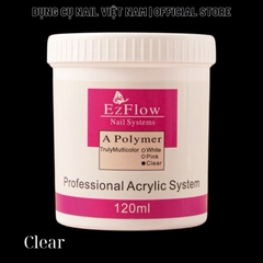 Bột đắp móng Ezflow siêu mịn, siêu dẻo, không vón cục - Polymer Nail Powder 3 màu white, pink, clear (120ml)