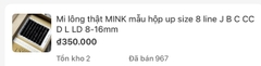 Mi lông thật 100% chất MINK mẫu hộp up size 8 line J B C CC D L LD 8-16mm
