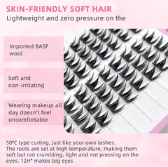 Hộp Lông Mi Giả Makeup Mi chùm Cluster 10 Hàng 9-16mm Có Thể Tái Sử Dụng nhiên cho người mới trang điểm dễ gắn