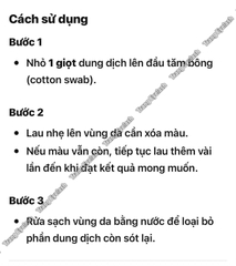 Bronsun Dye Remover – dung dịch xóa bớt màu nhuộm trên da trong quá trình nhuộm chân mày hoặc lông mi