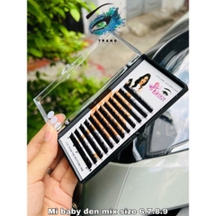 {New}Lông mi Dưới màu đen và nâu 0.07 0.10 mix 6-9mm dùng nối mi dưới, mi siêu tự nhiên, mi Baby hoặc nối chân mày