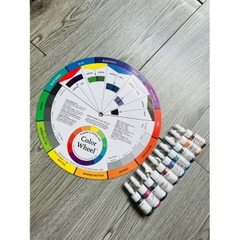 Bánh xe màu sắc/color wheel( có 10 chai màu để làm thí nghiệm)ứng dụng phun xăm, hội hoạ, thiết kế