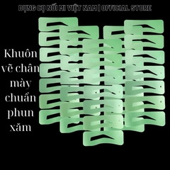 Khuôn kẻ vẽ lông mày 7  dáng màu xanh Chuẩn phun xăm, hổ trợ nhuộm chân mày, pmu, make up
