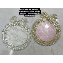 Khay ngọc trai pha màu Nail-Chụp ảnh móng nail