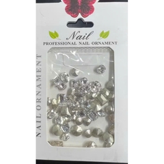 Các loại đá,hoa khô trang trí móng Nail, Đá Khối Chân Nhọn Mixsize