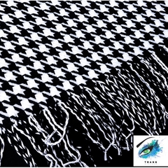 Chăn lông cừu dệt kim cao cấp hoạ tiết houndstooth Bắc Âu