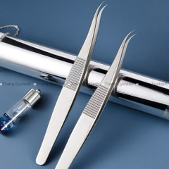 Nhíp nối mi Manhua Douyin chuẩn, phù hợp kỹ thuật Classic, Volume, Nhíp nối mi chuyên nghiệp bằng thép không gỉ, đầu cong chuẩn xác, gắp fan dễ – tách mi chuẩn,