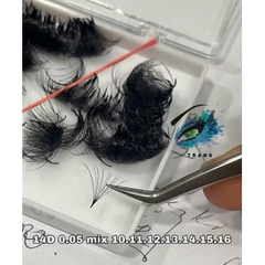 Mix size Lông mi Megavolume Fan Sẵn 14d 16d 20d 0.05- 10.11.12.13.14.15.16mm