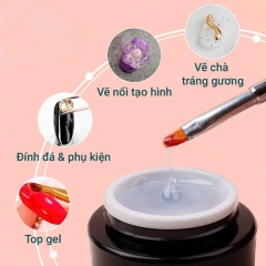 Gel vẽ nổi thủy tinh QS 20ml độ bám tốt, trong suốt, tạo hiệu ứng nổi 3D trang trí móng